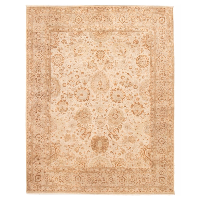 ECARPETGALLERY Hand-knotted Peshawar Finest Cream Wool Rug - 8'1 x 10'5 - Cream - 8'1 x 10'5