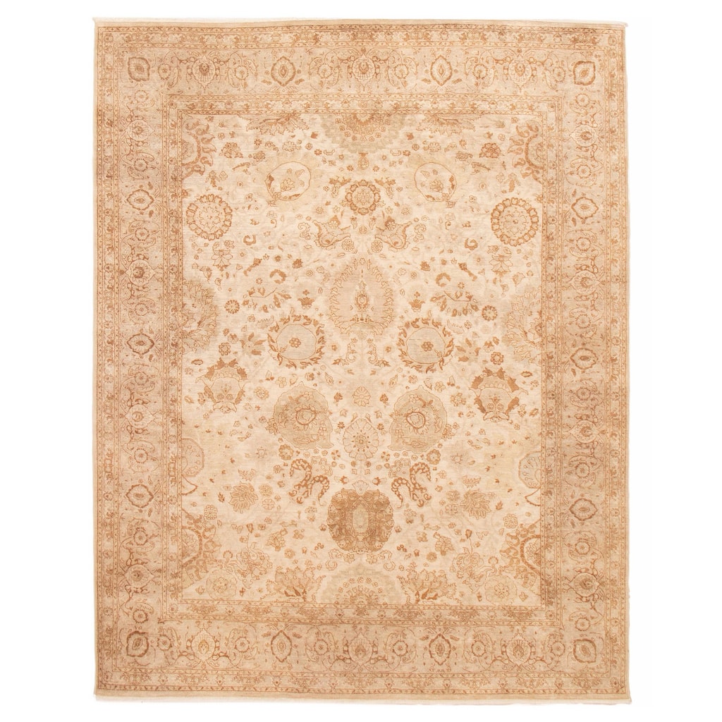 ECARPETGALLERY Hand-knotted Peshawar Finest Cream Wool Rug - 8'1 x 10'5