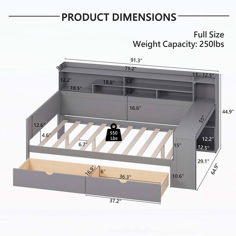 Daybed with Smart Storage and Efficient Study Desk for Space Optimization