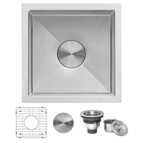 slide 2 of 9, Ruvati 13 x 15 inch Undermount Bar Prep Tight Raduis 16 Gauge Kitchen Sink Stainless Steel Single Bowl - 11″ x 13″