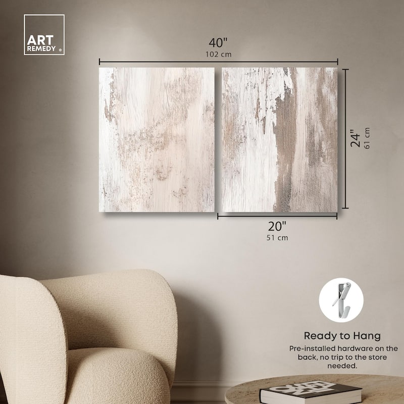 Striated Texture III Canvas Set of 2 by Art Remedy, Gallery Wrapped