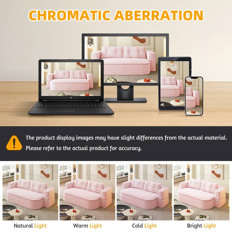 78.7 Inch Convertible Floor Sofa Bed, Plush Corduroy Sleeper Couch with Blanket and 2 Pillows, Deep Seat