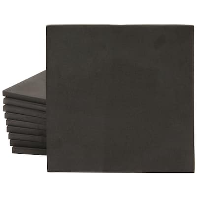 Bright Creations 10 Pack 10mm Black EVA Foam Sheets for DIY, Cosplay, 56g/cm³ Density, 9.6 x 9.6"
