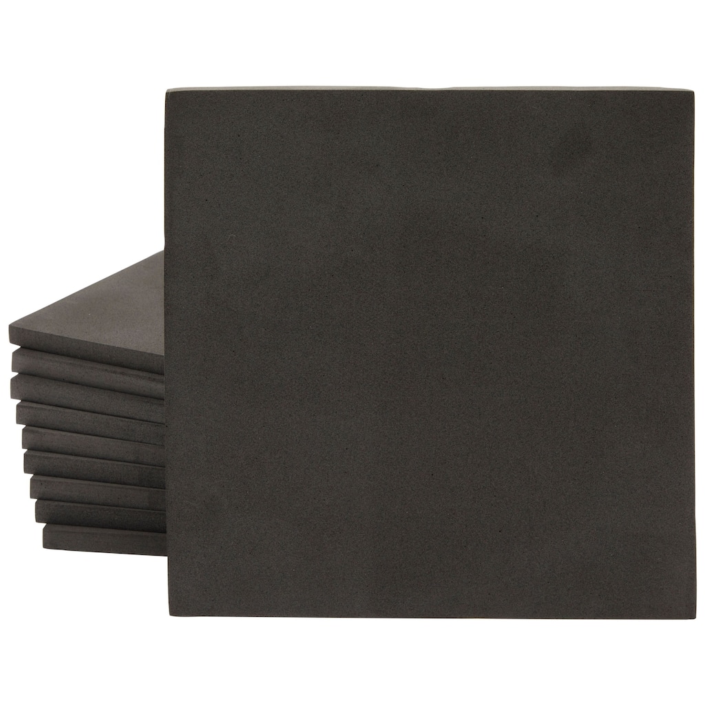 Bright Creations 10 Pack 10mm Black EVA Foam Sheets for DIY, Cosplay, 56g/cm³ Density, 9.6 x 9.6"