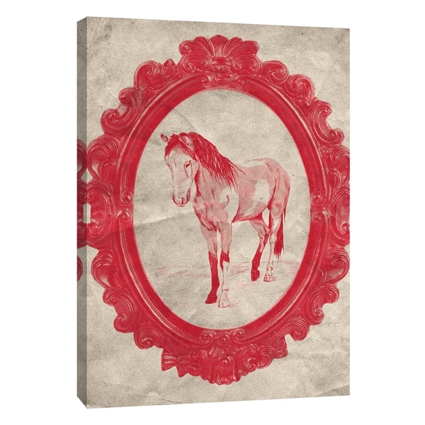 PTM Images 9-108969 PTM Canvas Collection 10" x 8" - "Framed Paint Horse in Crimson" Giclee Horses Art Print on Canvas