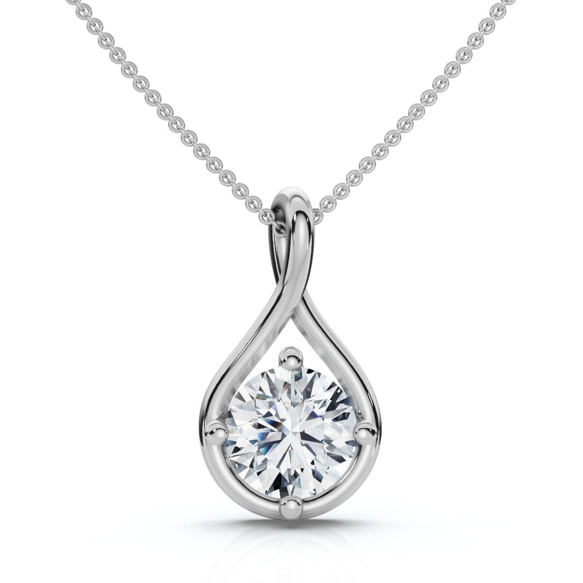 Bliss Diamond 1Ct Diamond Infinity Pendant Gold Necklace 18" Lab Grown EF/VS
