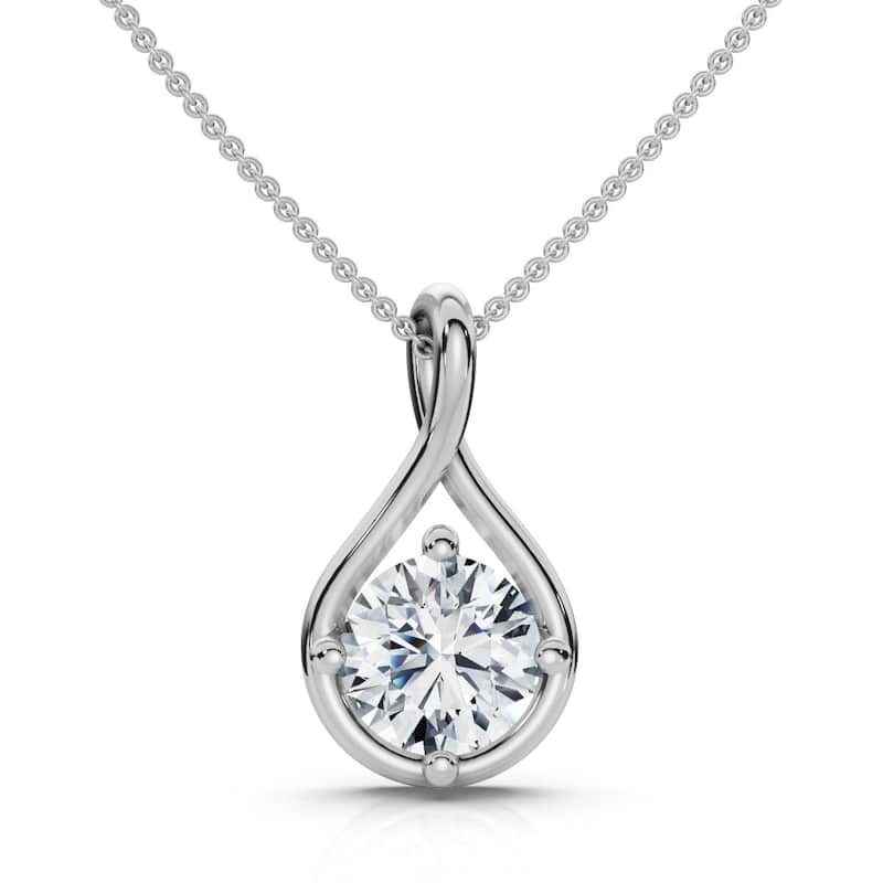 Bliss Diamond 1Ct Diamond Infinity Pendant Gold Necklace 18" Lab Grown EF/VS - White