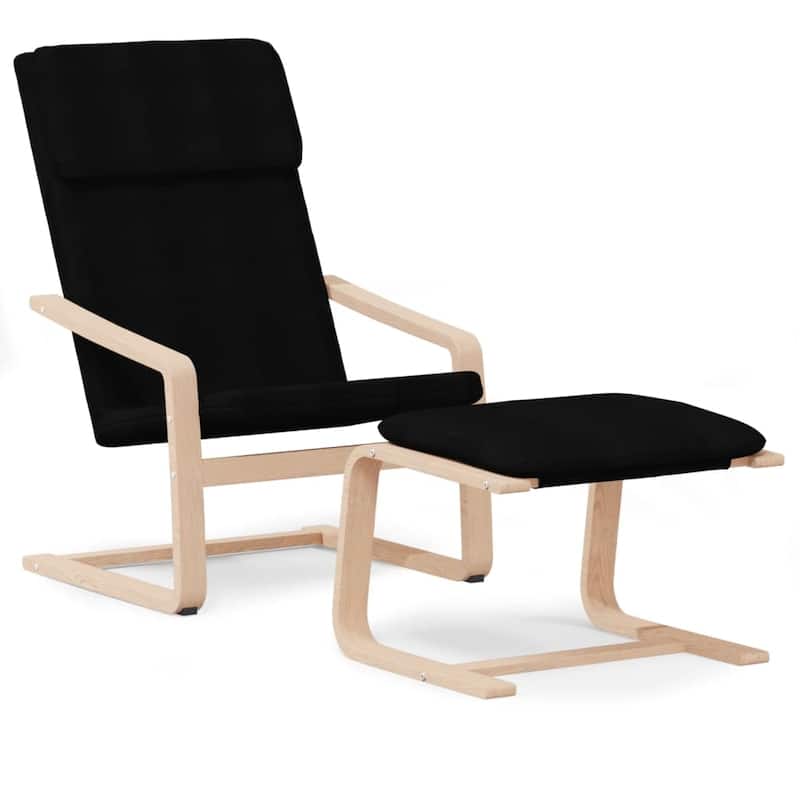 vidaXL Relaxing Chair with Footstool Cream Fabric - 20.1" x 16.1" x 15.7"