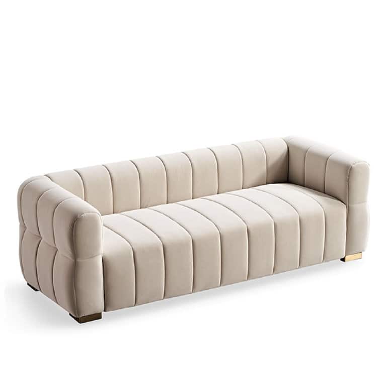 Carlan 89" Velvet Tuxedo Arm Sofa