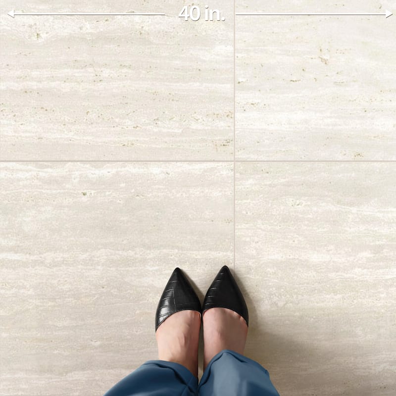 Merola Tile Fusione Travertino Navona 23-1/2" x 23-1/2" Porcelain Floor and Wall Tile
