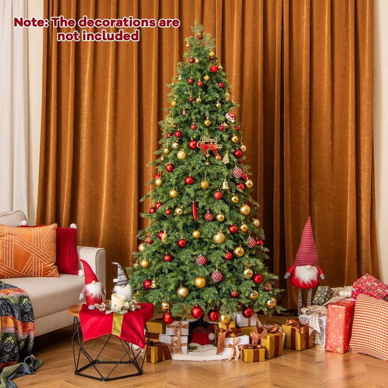 Gymax 7.5 FT Artificial Xmas Tree w/ 1019 PE PVC Branch Tips & Folding - See Details