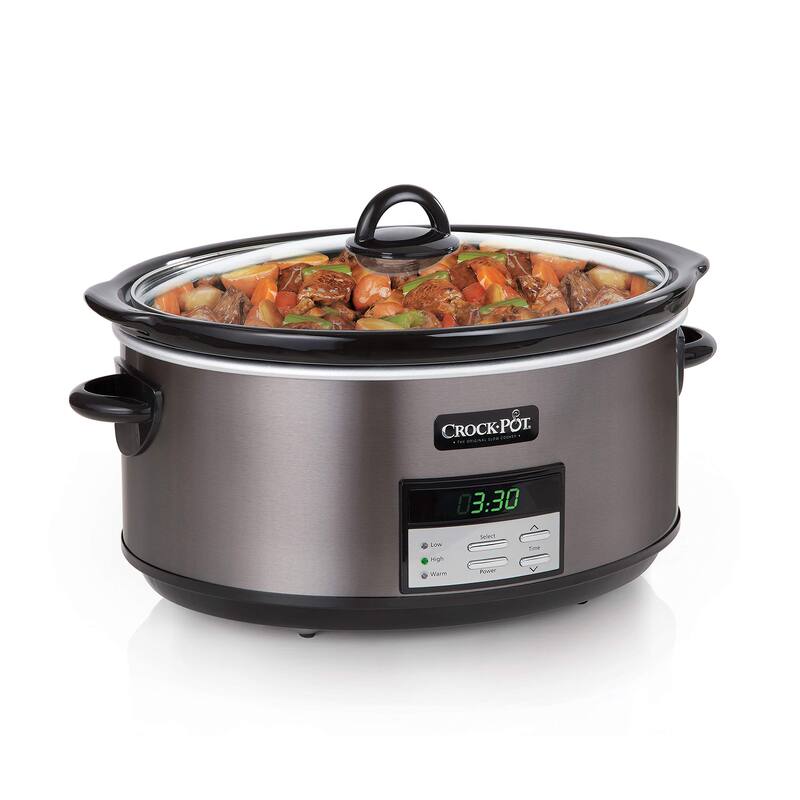 Large 8 Quart Programmable Slow Cooker with Auto Warm Setting and