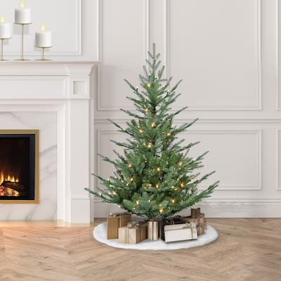 Puleo International 4.5 ft. Pre-Lit Hillside Spruce Artificial Tree