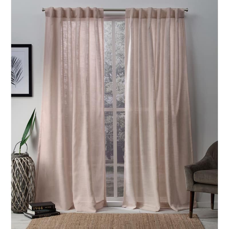 ATI Home Bella Sheer Hidden Tab Top Curtain Panel Pair - 54X84 - Rose
