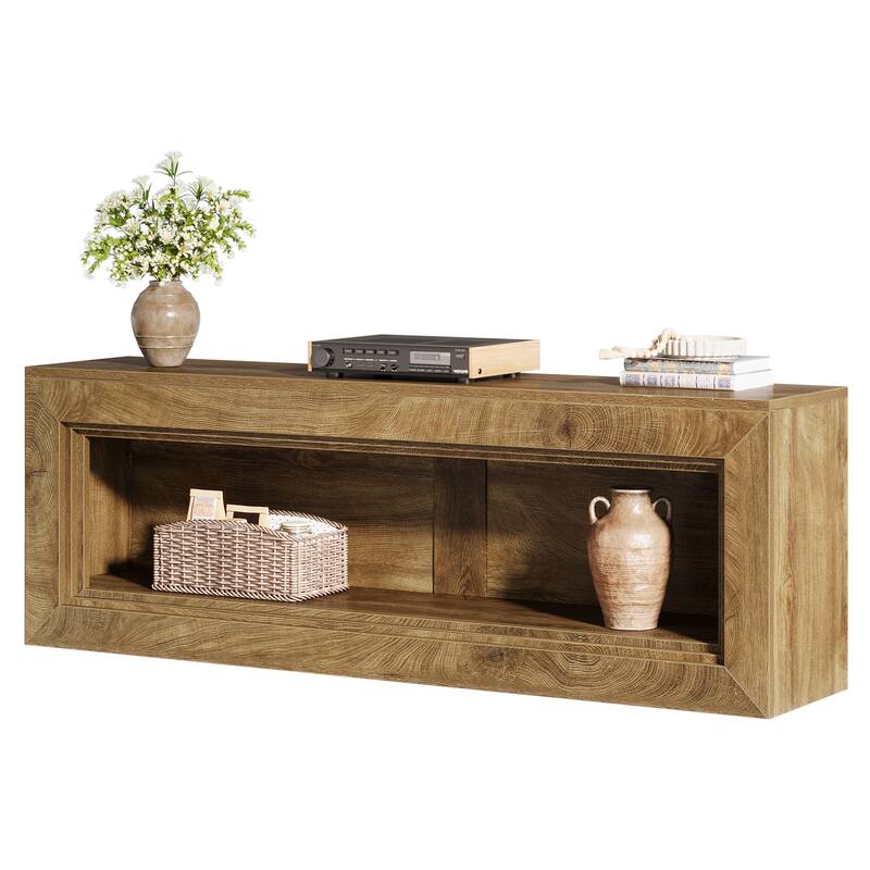 63" Extra Long TV Stand with Storage Shelves, Media Console Entertainment Center for 55/60/65/75-Inch TVs Living Room Bedroom