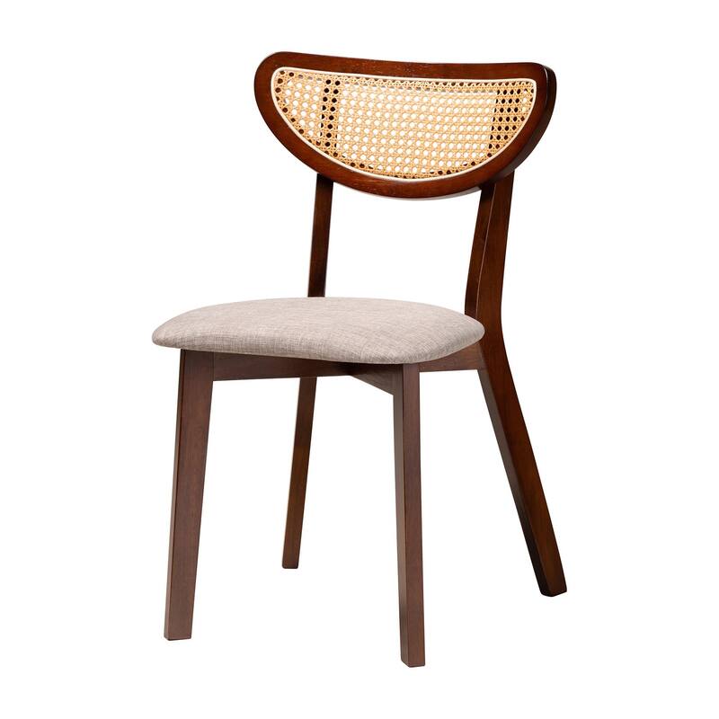 Dannell Mid-Century Modern Fabric and Wood Dining Set