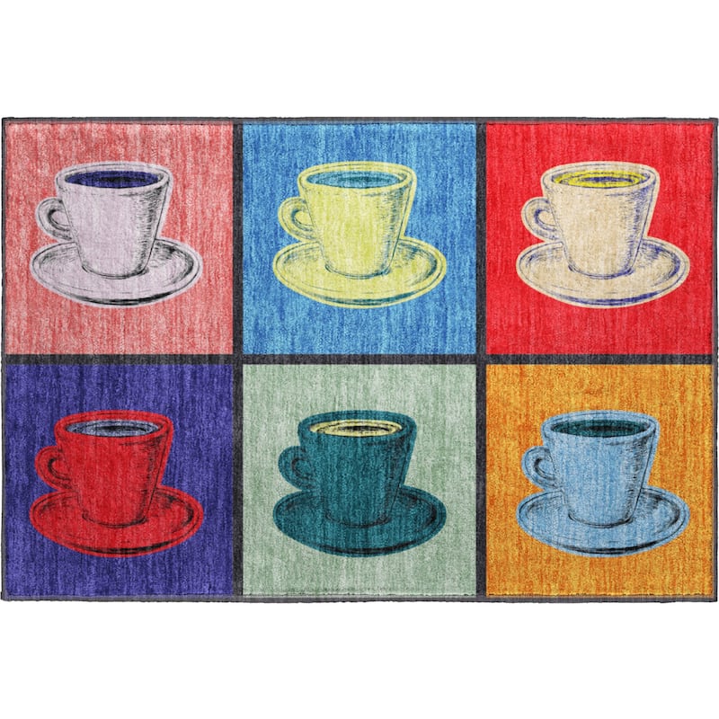 Premium Washable Super Soft Coffee Mosaic Mayfield Rug