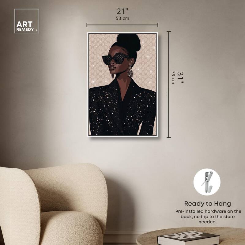 Elegant Woman Sparkle Canvas by Art Remedy