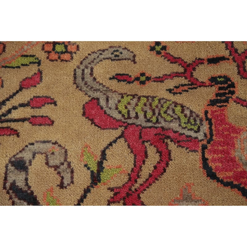 Hand Knotted Oriental 100% Wool Carpet Traditional All-Over Brown Ziegler Area Rug - 12' 2'' X 8' 8''