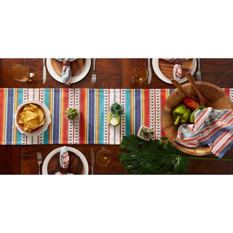 DII Picante Stripe Tassel Table Runner 13x72