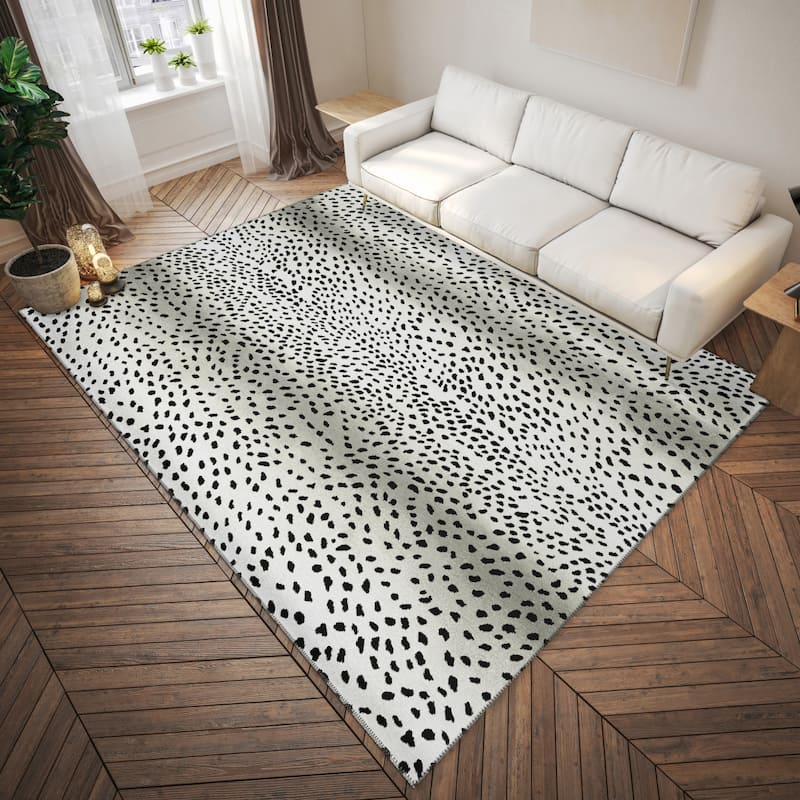 Indoor/ Outdoor Addison Safari Gazelle Animal Print Washable Area Rug - 3' x 5' - Pearl