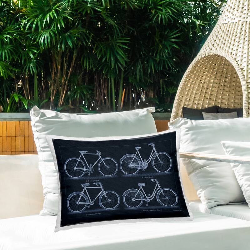 Stupell Traditional Bicycle Styles Diagram Printed Outdoor Throw Pillow Design by Phillipa Katz