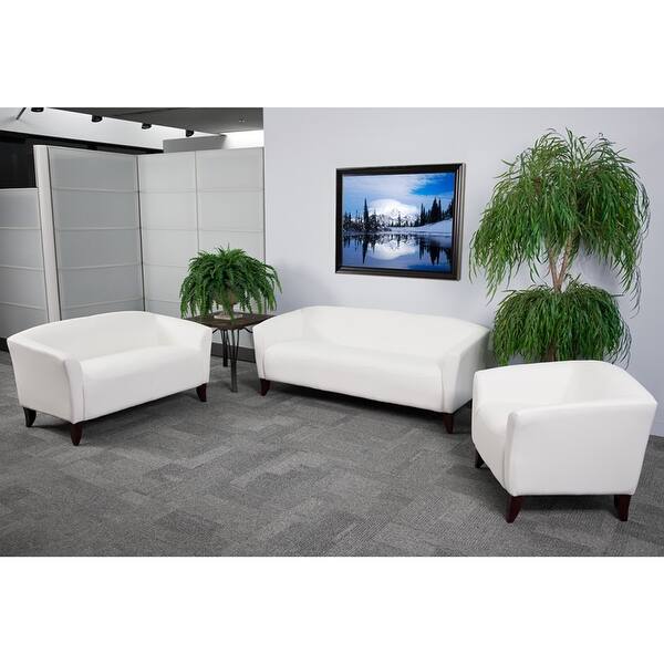 Shop Brielle 3pcs Office Leather Sofa Sets White Wood Ft Overstock 21181311