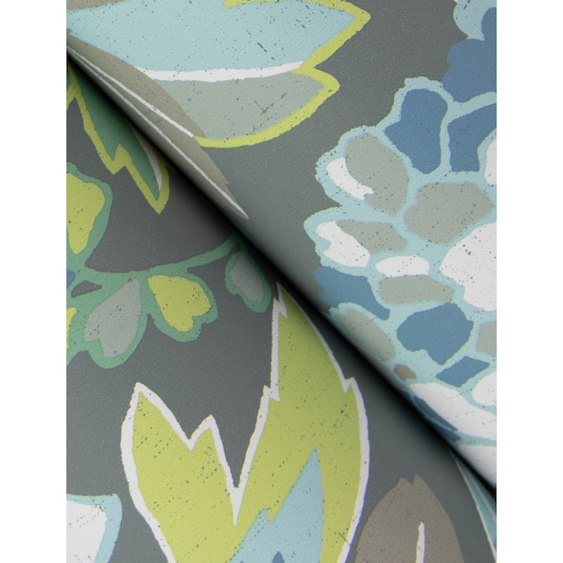 A-Street Prints Valdivian Aqua Floral Wallpaper