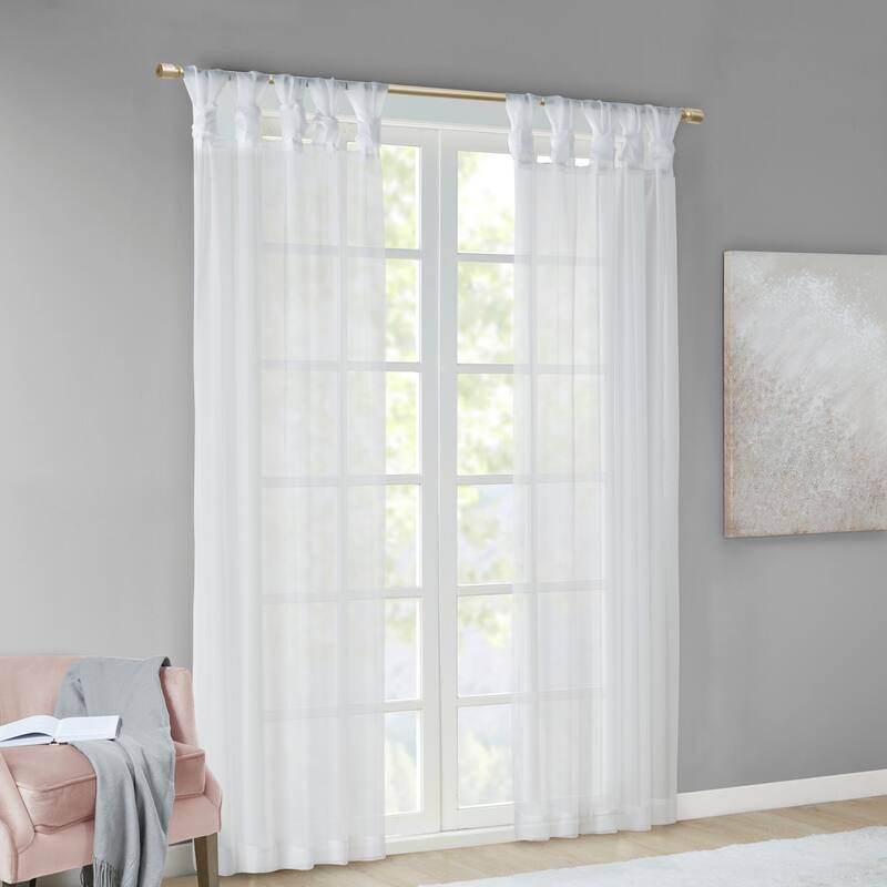 Madison Park Elowen Twisted Tab Voile Sheer Window Curtain Pair