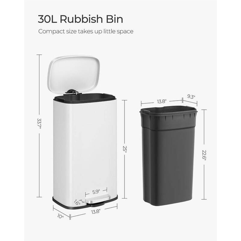 Stainless Steel Step Open Trash Can with Hinged Lid