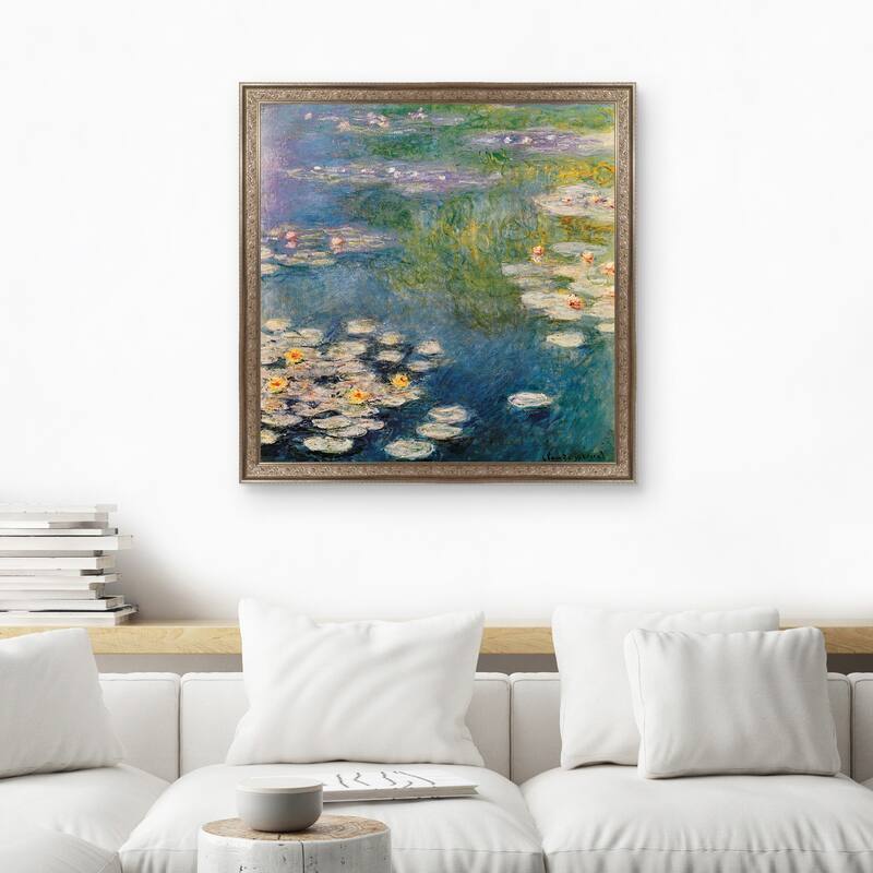 Masterpiece Art Gallery| Waterlilies at Giverny by Claude Monet - Framed Canvas Art Print