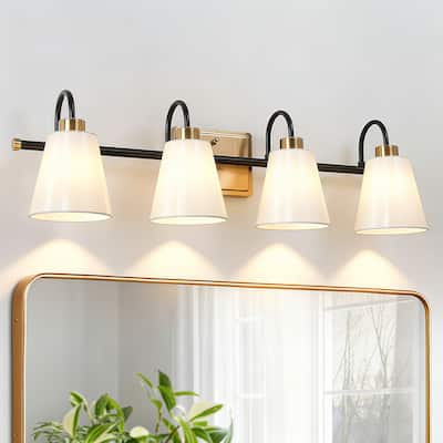 Barr Mid-century Modern 4-Light Bathroom Vanity Light Fabric Wall Sconce