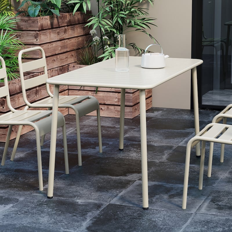 Sella long table outdoor dining table villa courtyard balcony table outdoor leisure table simple garden waterproof table - Green