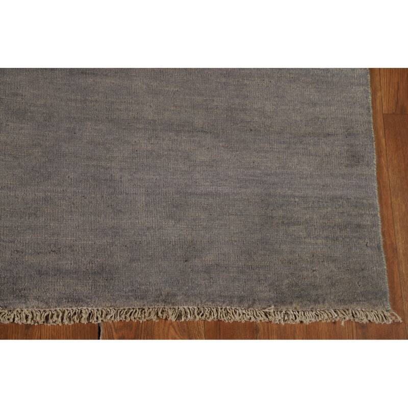 Modern Gray Gabbeh Oriental Rug Handmade Contemporary Wool Carpet - 4'11" x 6'6"
