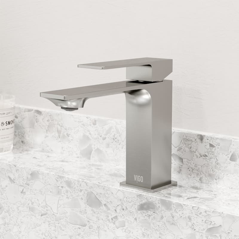 VIGO Dunn 6" H Single Handle Single Hole Bathroom Faucet
