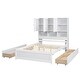 preview thumbnail 11 of 22, Full Size Platform Bed with 4 Drawers Under-Bed,Headboard with Storage Shelves