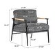 preview thumbnail 24 of 30, Modern Accent Chair with Plush Cushions, Minimalist Metal Frame, and Wooden Armrest Design
