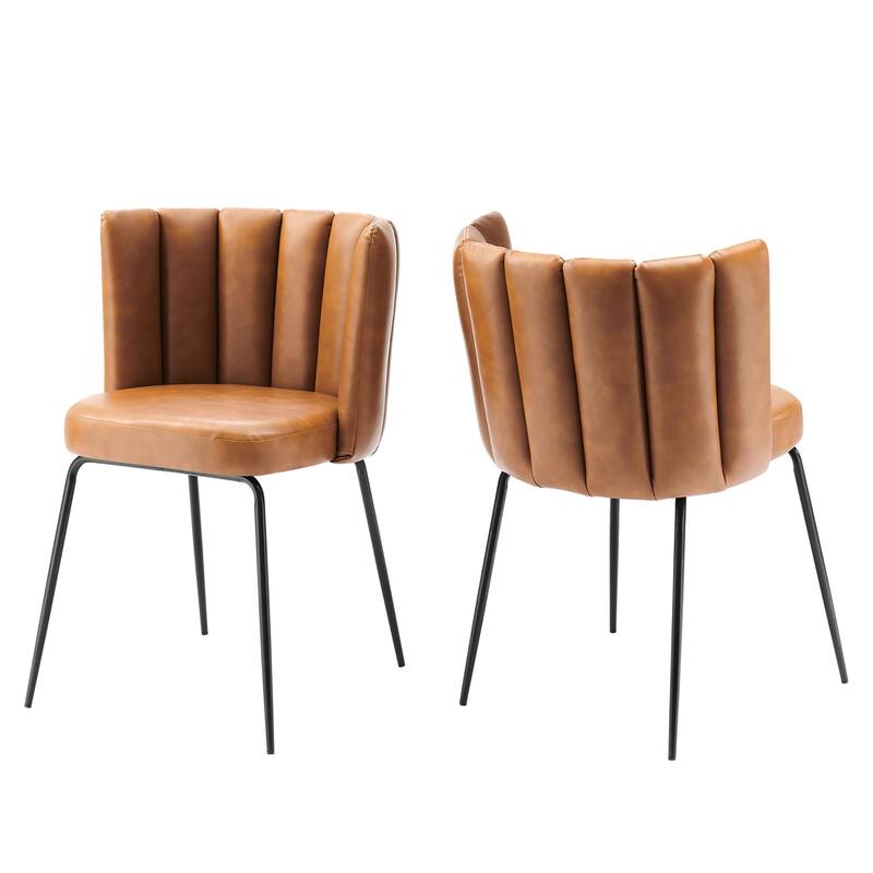 Virtue Vegan Leather Dining Chair Set of 2 - Set of 2 - Tan