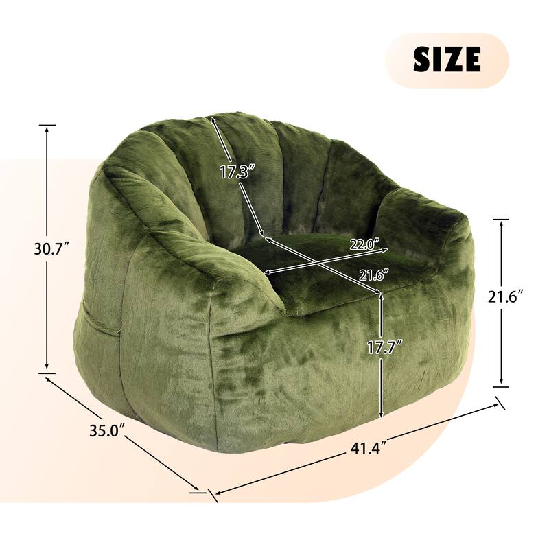 Oversized Memory Foam Bean Bag Chair Lazy Sofa with Armrests and Removable Cover for Living Room Bedroom