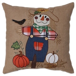 Pillow Perfect Herbst-Dekokissen „Vogelscheuche“ – 41,9 X 41,9 Cm, Aus Jute, Mit Recycling-Polyesterfüllung