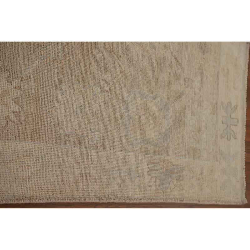 Floral Oushak Turkish Runner Rug Hand-knotted Oriental Wool Carpet - 2'8"x 9'0"