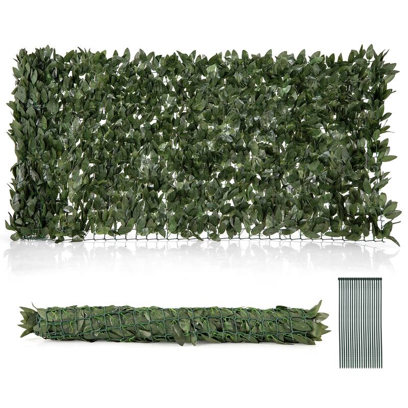 Gymax 120'' x 40'' Artificial Ivy Privacy Fence Faux Ivy Vines - Green