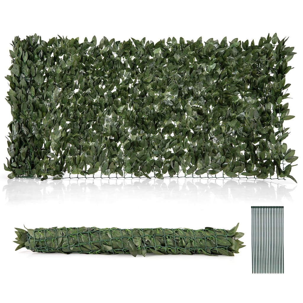 Gymax 120'' x 40'' Artificial Ivy Privacy Fence Faux Ivy Vines