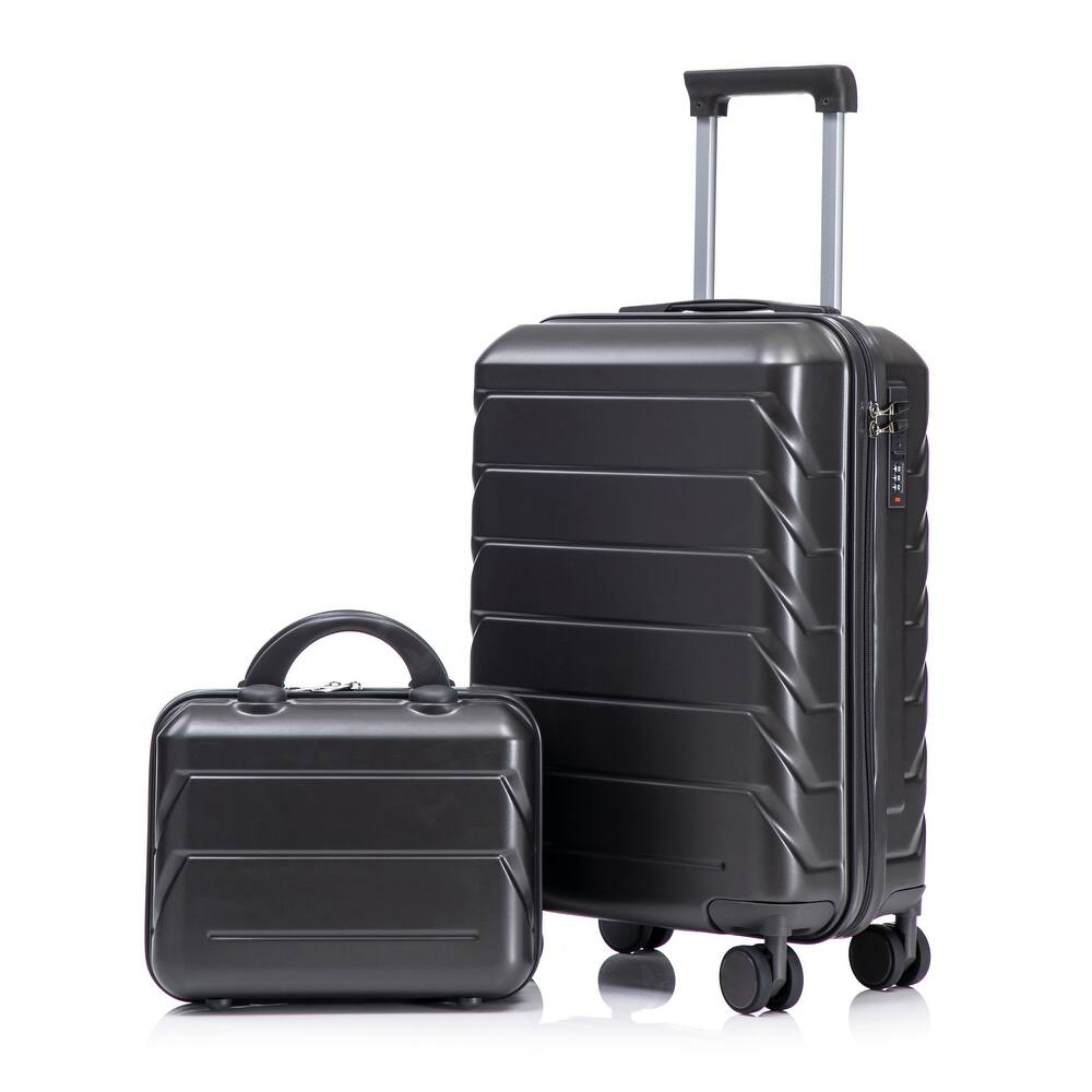 14"/20" 2 pcs/set in ABS Spinner Wheel Luggage, with Combination Lock,14" Cosmetic Case