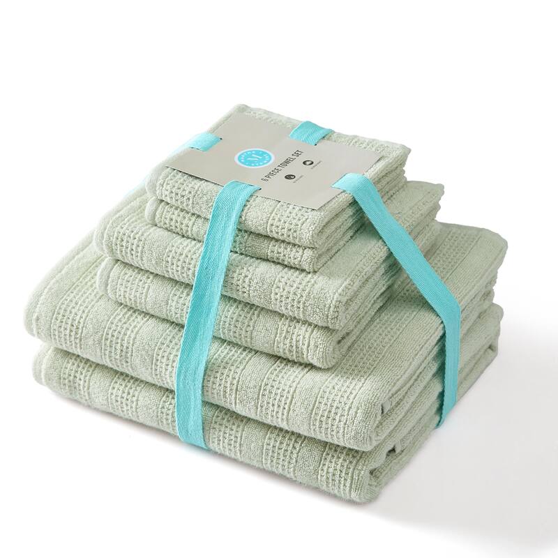 Martha Stewart Bedford Cottage 100% Cotton 6 Piece Towel Sets (Bath Towel/Hand Towel/Washcloth) - 6 Piece