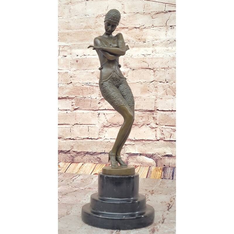 Ferdinand Preiss Art Deco Dancer – 1920S Flapper Bronze On Marble Base