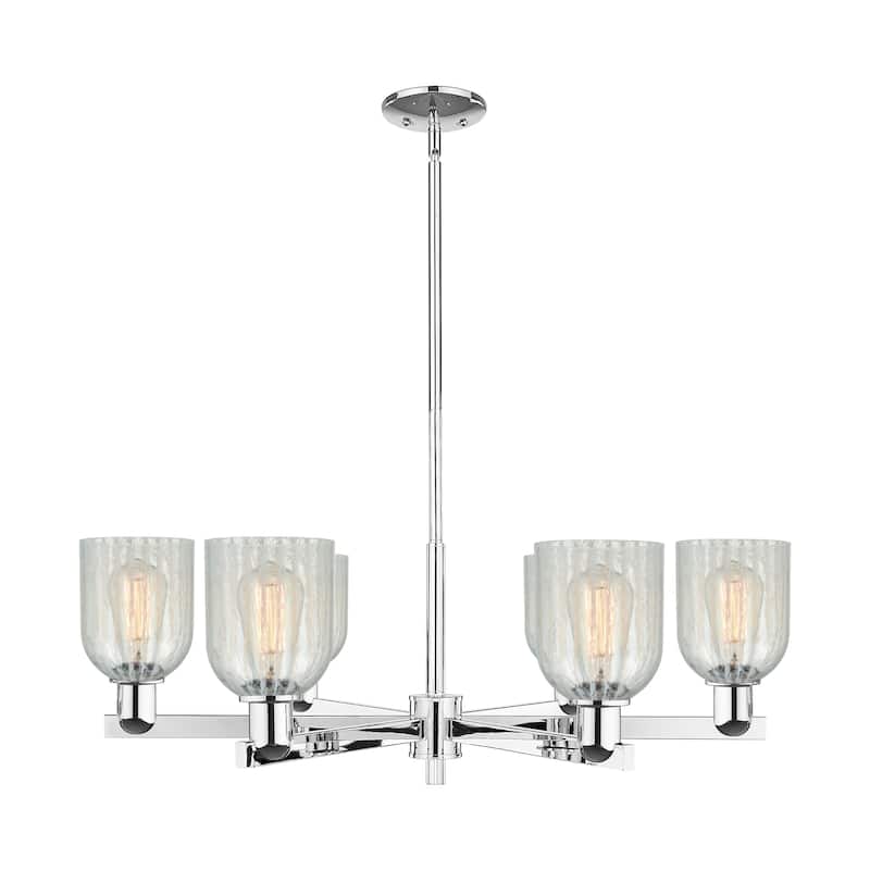 Innovations Lighting Endless Possibilities Arcadia - Caledonia - 6 Light 35" Stem Hung Chandelier with Mouchette Shade - Mouchette/Polished Chrome
