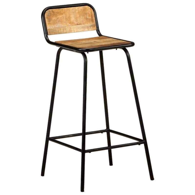 vidaXL Bar Chairs 4 pcs Solid Mango Wood - 17.3" x 17.3" x 33.1"