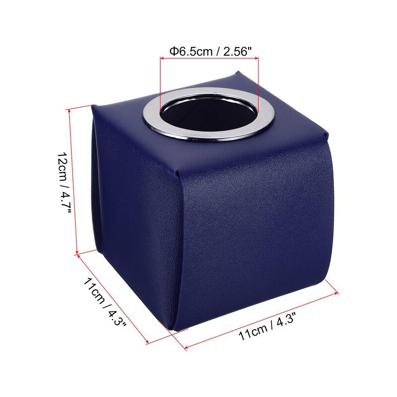 Tissue Box Cover, PU Leather Square Decorative Napkin Paper Towel Dispenser Holder for Countertop Home Office Car