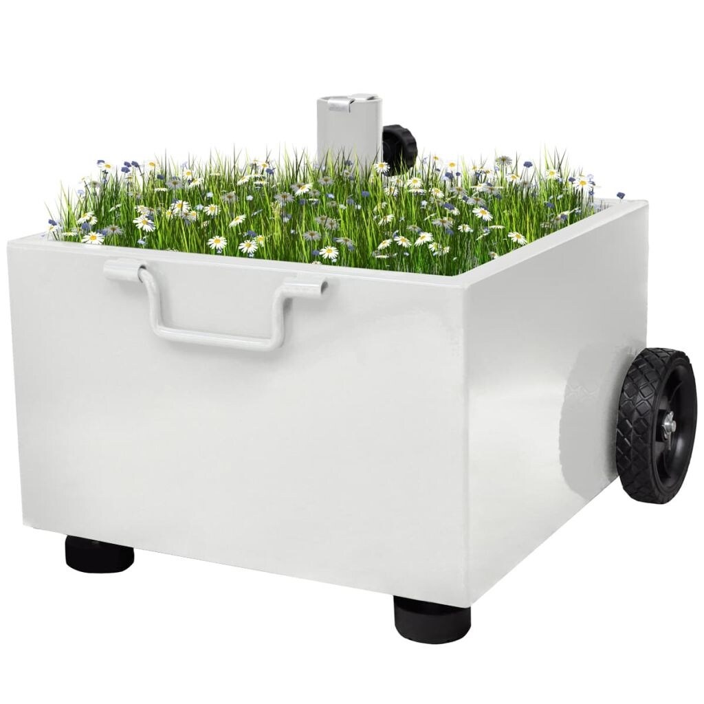 Shop Black Friday Deals On Vidaxl Outdoor Umbrella Stand Plant Pot White Overstock 18965449